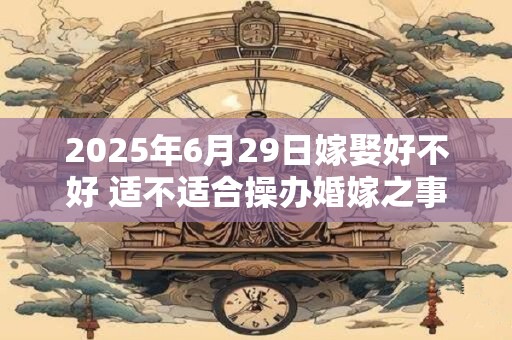 2025年6月29日嫁娶好不好 适不适合操办婚嫁之事