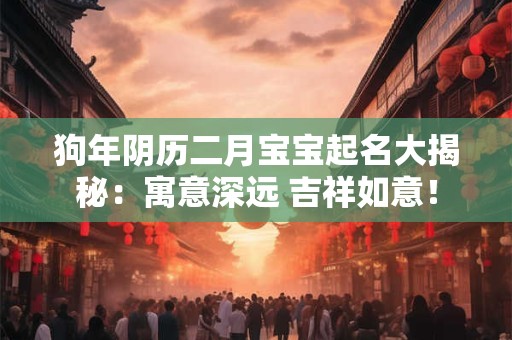 狗年阴历二月宝宝起名大揭秘：寓意深远 吉祥如意！
