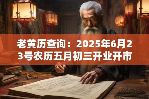 老黄历查询：2025年6月23号农历五月初三开业开市好吗