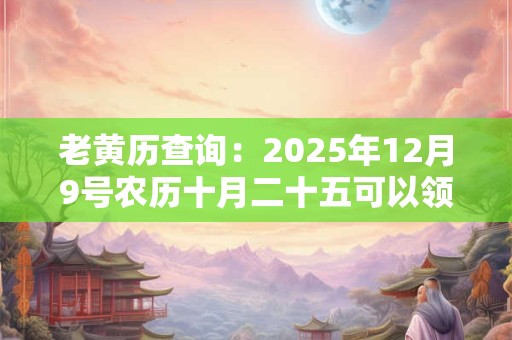 老黄历查询：2025年12月9号农历十月二十五可以领证吗