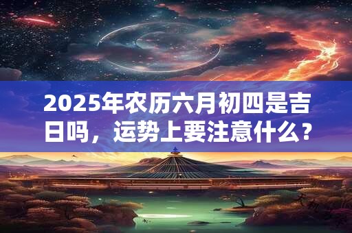 2025年农历六月初四是吉日吗，运势上要注意什么？