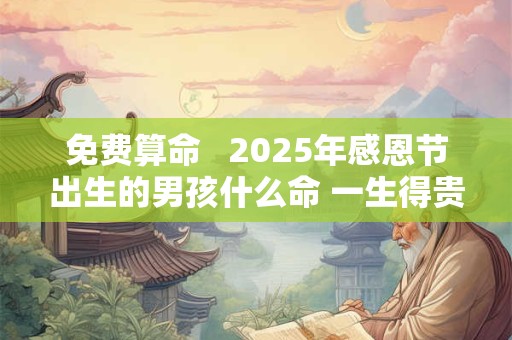 免费算命   2025年感恩节出生的男孩什么命 一生得贵促运