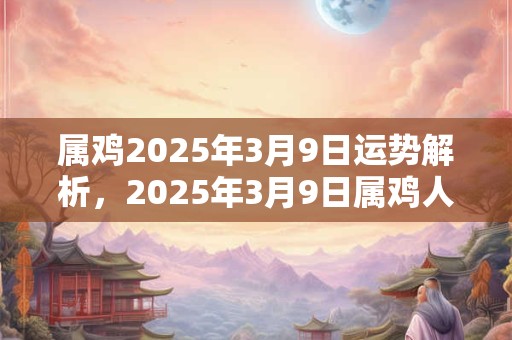 属鸡2025年3月9日运势解析，2025年3月9日属鸡人运势