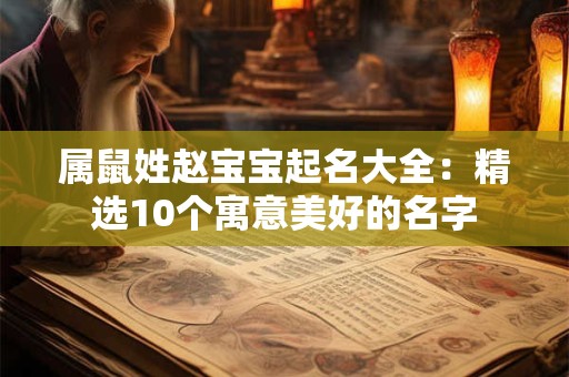 属鼠姓赵宝宝起名大全：精选10个寓意美好的名字