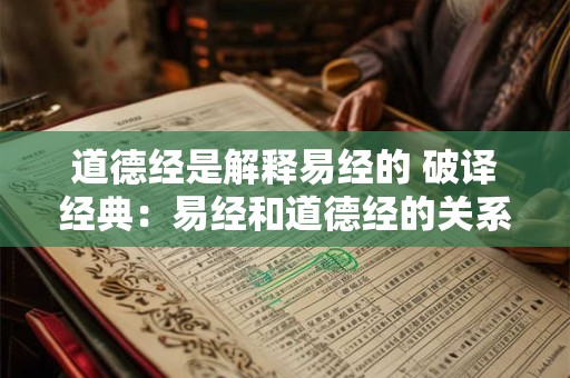 道德经是解释易经的 破译经典：易经和道德经的关系由来