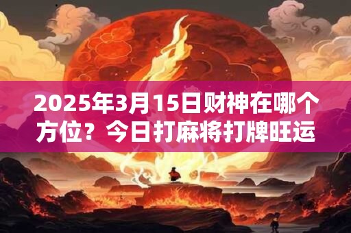 2025年3月15日财神在哪个方位？今日打麻将打牌旺运方位