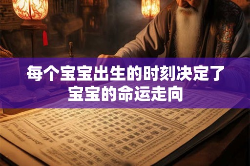 每个宝宝出生的时刻决定了宝宝的命运走向