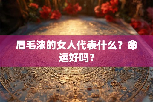 眉毛浓的女人代表什么？命运好吗？