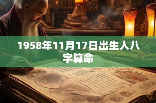 1958年11月17日出生人八字算命