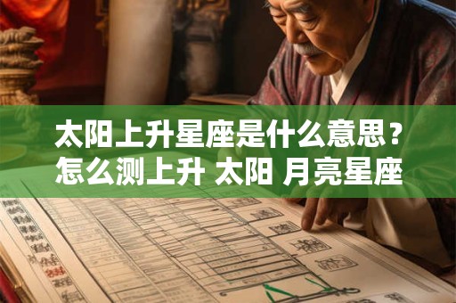 太阳上升星座是什么意思？怎么测上升 太阳 月亮星座？