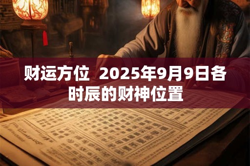 财运方位  2025年9月9日各时辰的财神位置