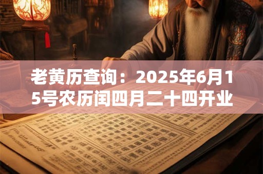 老黄历查询：2025年6月15号农历闰四月二十四开业好吗
