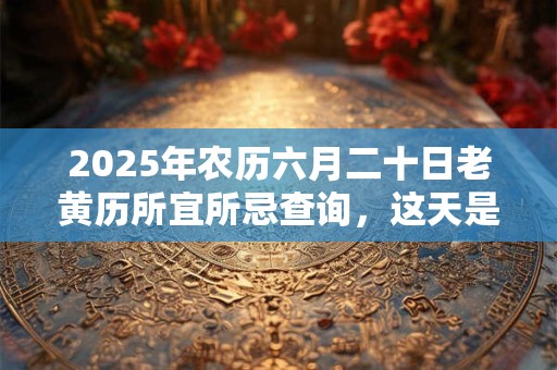 2025年农历六月二十日老黄历所宜所忌查询，这天是吉日吗