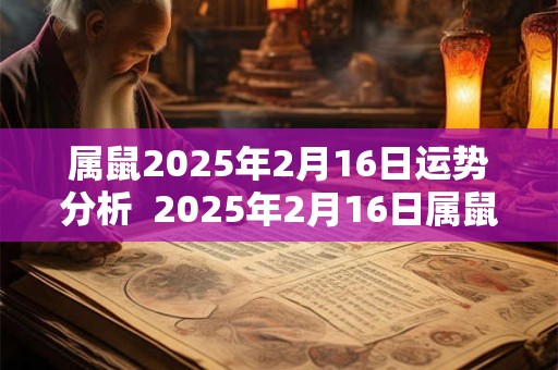 属鼠2025年2月16日运势分析  2025年2月16日属鼠今日运势