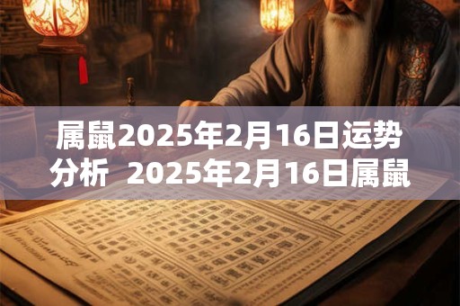 属鼠2025年2月16日运势分析  2025年2月16日属鼠今日运势