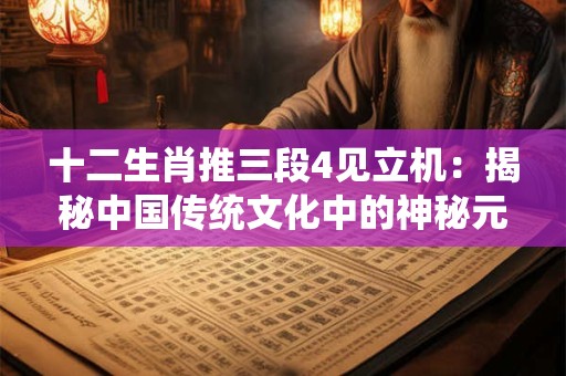 十二生肖推三段4见立机：揭秘中国传统文化中的神秘元素