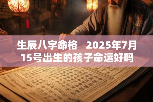生辰八字命格   2025年7月15号出生的孩子命运好吗