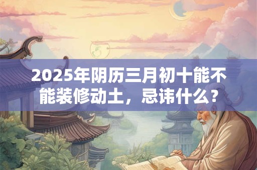 2025年阴历三月初十能不能装修动土，忌讳什么？