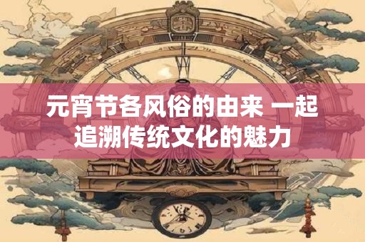 元宵节各风俗的由来 一起追溯传统文化的魅力