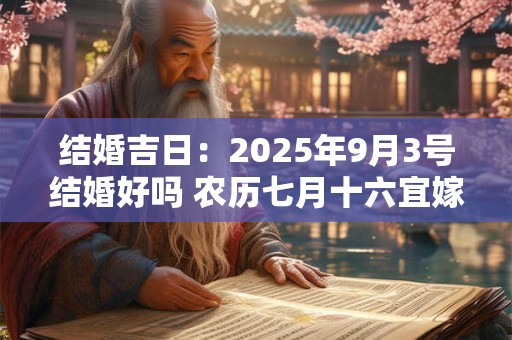 结婚吉日：2025年9月3号结婚好吗 农历七月十六宜嫁娶吗