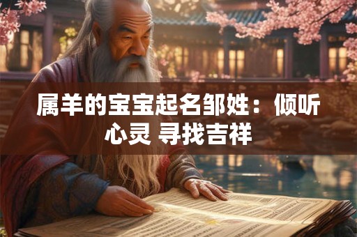 属羊的宝宝起名邹姓:倾听心灵 寻找吉祥 属羊的宝宝起名邹姓:倾听心灵 寻找吉祥