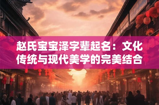 赵氏宝宝泽字辈起名：文化传统与现代美学的完美结合