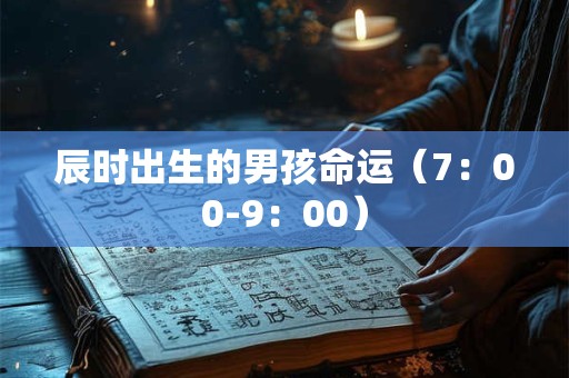 辰时出生的男孩命运（7：00-9：00）
