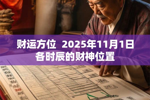 财运方位  2025年11月1日各时辰的财神位置