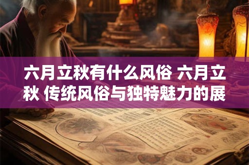 六月立秋有什么风俗 六月立秋 传统风俗与独特魅力的展现