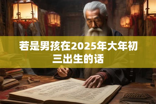 若是男孩在2025年大年初三出生的话 若是男孩在2025年大年初三出生的话