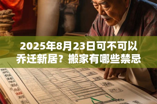 2025年8月23日可不可以乔迁新居？搬家有哪些禁忌？