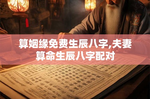 算姻缘免费生辰八字,夫妻算命生辰八字配对