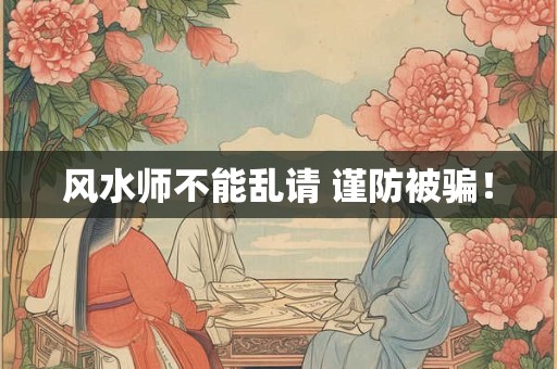 风水师不能乱请 谨防被骗！