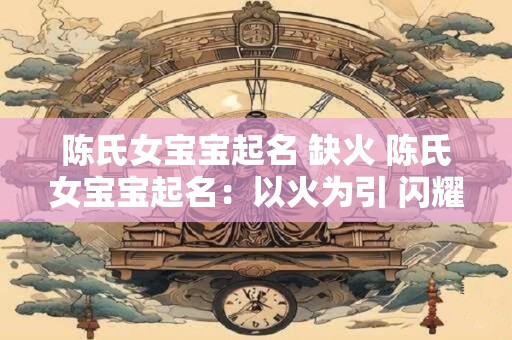 陈氏女宝宝起名 缺火 陈氏女宝宝起名：以火为引 闪耀未来