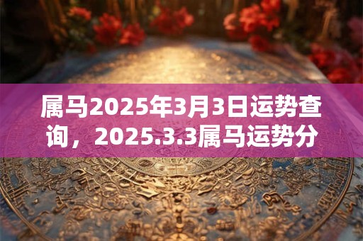属马2025年3月3日运势查询，2025.3.3属马运势分析