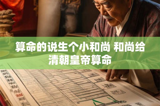 算命的说生个小和尚 和尚给清朝皇帝算命