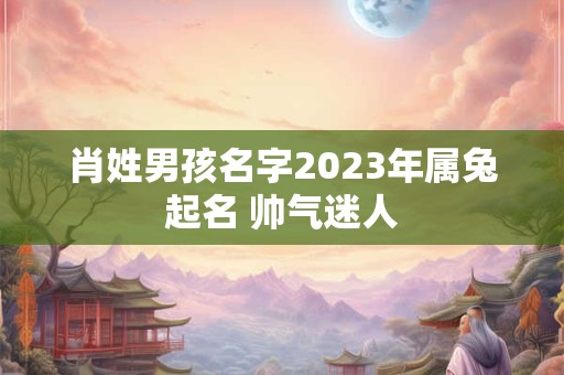 肖姓男孩名字2023年属兔起名 帅气迷人