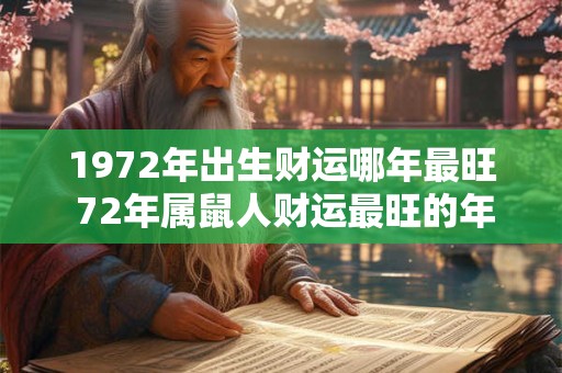 1972年出生财运哪年最旺 72年属鼠人财运最旺的年份 1972年出生财运哪年最旺 72年属鼠人财运最旺的年份