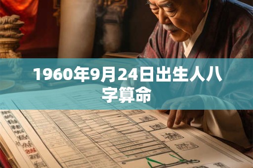 1960年9月24日出生人八字算命
