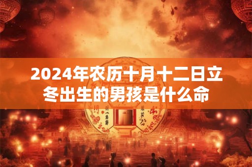 2024年农历十月十二日立冬出生的男孩是什么命