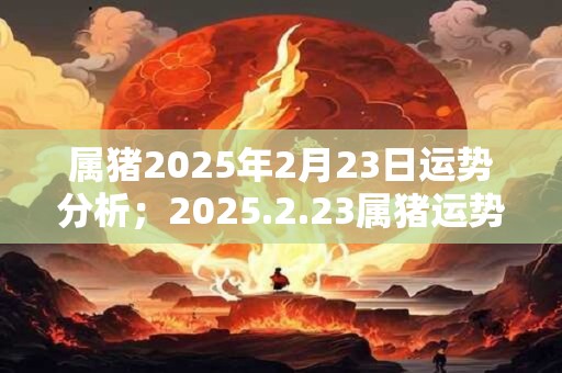 属猪2025年2月23日运势分析；2025.2.23属猪运势分析