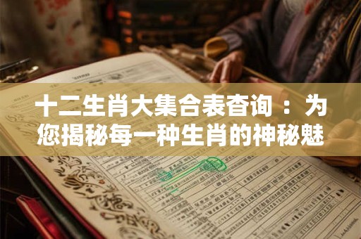 十二生肖大集合表杳询 ：为您揭秘每一种生肖的神秘魅力！