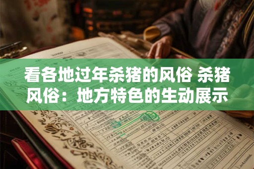 看各地过年杀猪的风俗 杀猪风俗：地方特色的生动展示