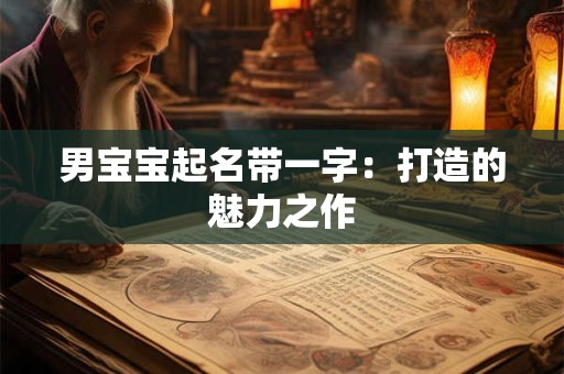 男宝宝起名带一字：打造的魅力之作