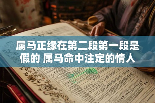 属马正缘在第二段第一段是假的 属马命中注定的情人