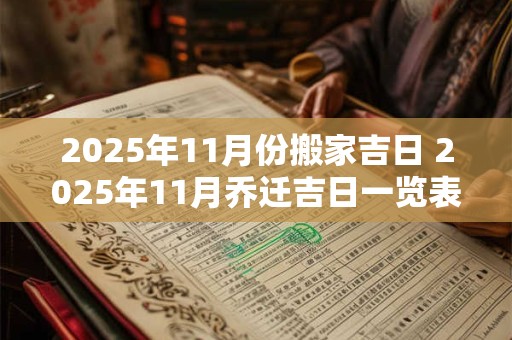 2025年11月份搬家吉日 2025年11月乔迁吉日一览表