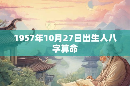 1957年10月27日出生人八字算命