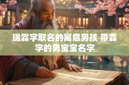 瑞霖字取名的寓意男孩 带霖字的男宝宝名字