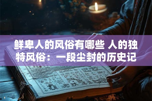 鲜卑人的风俗有哪些 人的独特风俗：一段尘封的历史记忆