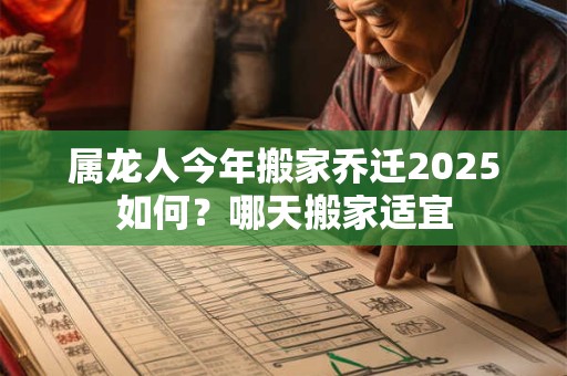 属龙人今年搬家乔迁2025如何？哪天搬家适宜